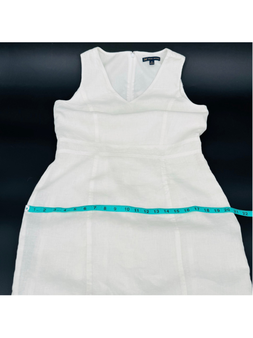 Brooks Brothers White Linen V Neck Sheath Dress Size 10 - Picture 10 of 10
